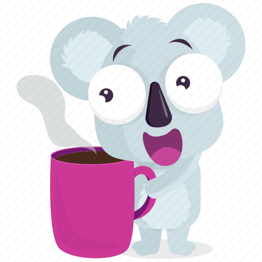 Coffee, drink, emoji, emoticon, koala, smiley, sticker icon - Download on Iconfinder