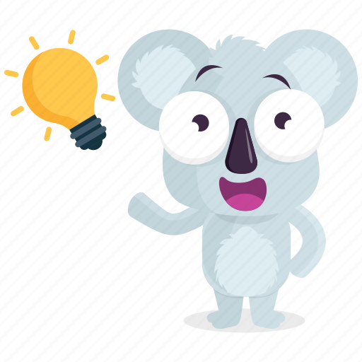 Emoji, emoticon, idea, koala, smiley, sticker icon - Download on Iconfinder