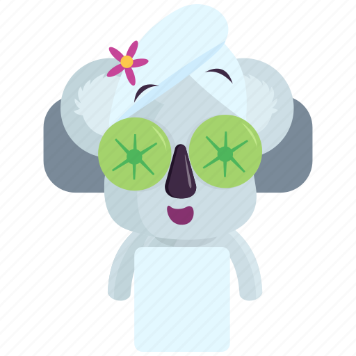 Emoji, emoticon, koala, massage, smiley, sticker, wellness icon - Download on Iconfinder