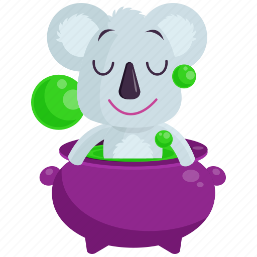 Cauldron, emoji, emoticon, koala, potion, smiley, sticker icon - Download on Iconfinder