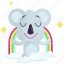 emoji, emoticon, koala, rainbow, smiley, sticker 