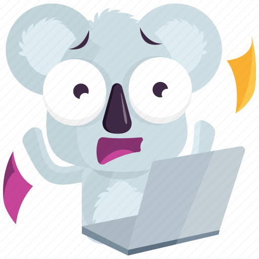 Emoji, emoticon, koala, smiley, sticker, stress, work icon - Download on Iconfinder