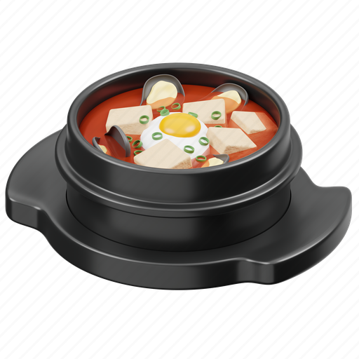Sundubu, jjigae, korean food, food, south korea, cuisine, korean dishes 3D illustration - Download on Iconfinder