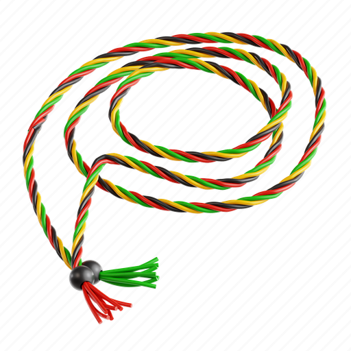 Kente, cord, kente cord, cultural symbol, craftsmanship, adornment, tradition 3D illustration - Download on Iconfinder