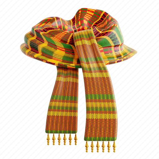 Kente, scarf, kente scarf, cultural attire, tradition, adornment, heritage 3D illustration - Download on Iconfinder