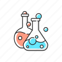 chemical research, beaker, laboratory, bottle