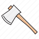 axe, construction, cut, equipment, tools