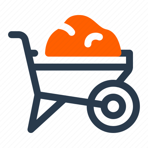 Wheelbarrow, transportation, carrying, construction, gardening, tool icon - Download on Iconfinder