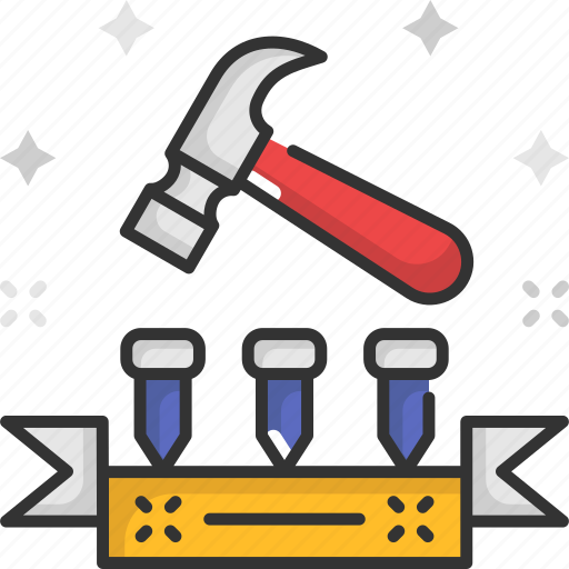 Construction and tools, hammer, hammer tool, hammering, nails icon - Download on Iconfinder