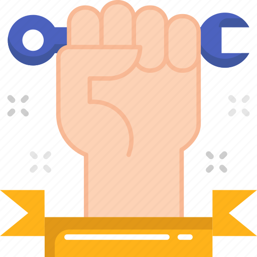 Hand, labor day, labour, maintenance, spanner, support icon - Download on Iconfinder