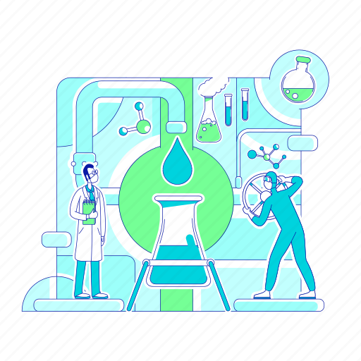 Laboratory, experiment, molecular, analysis, flask illustration - Download on Iconfinder
