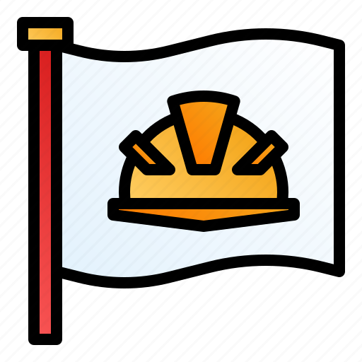 Flag, helmet, labor, worker icon - Download on Iconfinder