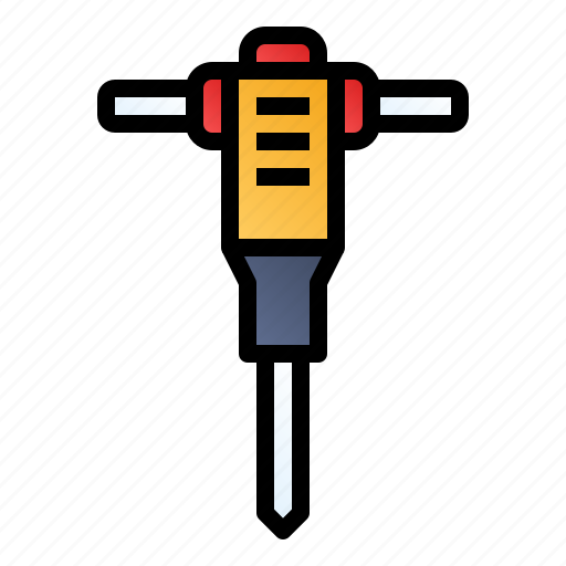 Construction, drilling, machine, road drill icon - Download on Iconfinder