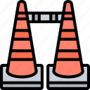 traffic, cone, street, warning, driving