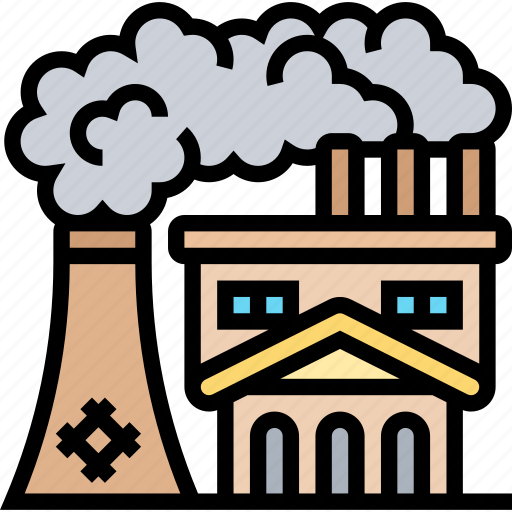 Factory, industrial, plant, building, pollution icon - Download on Iconfinder