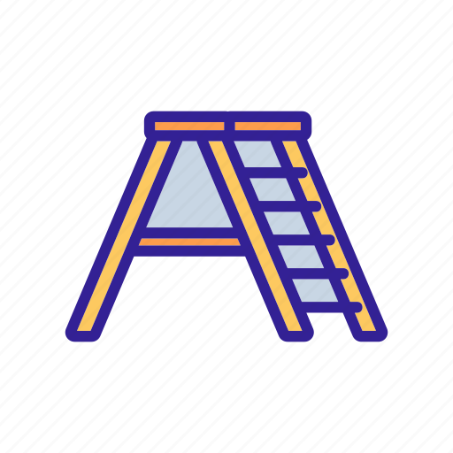Ladder, large, platform, staircase, tall, upstairs, wide icon - Download on Iconfinder