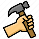 hammer, construction, building, labour day, labour, hand