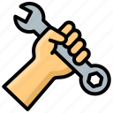 repair, wrench, labour, hand, gesture, labour day