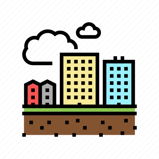 Residential, apartment, zone, land, water, property icon - Download on Iconfinder