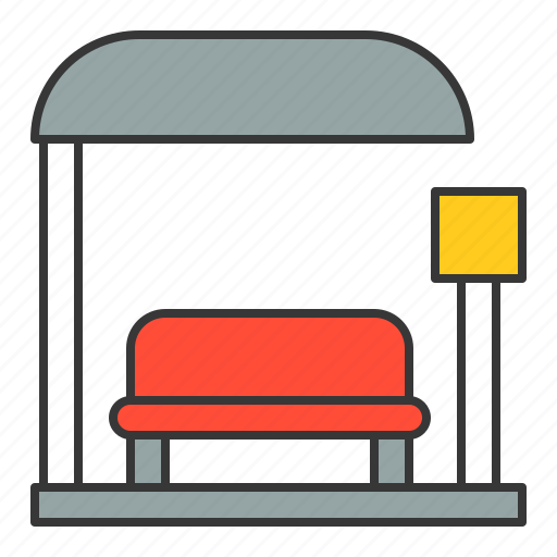 Bus station, bus stop, traffic, transport icon - Download on Iconfinder