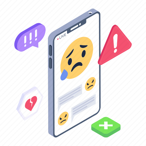 Illustration, vector, isometric, trolling, cyberbullying, online, harassment icon - Download on Iconfinder