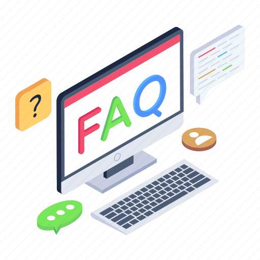Illustration, vector, isometric, questioning, query, faq, monitor icon - Download on Iconfinder