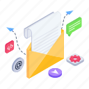 mail, services, email, letter, envelope, message, illustration, vector, isometric, paper 