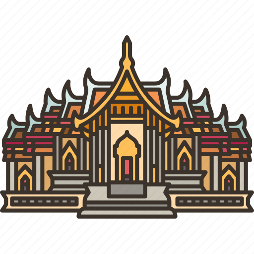 Benchamabophit, buddhist, marble, temple, thailand icon - Download on Iconfinder