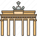 brandenburg, gate, monument, berlin, landmark