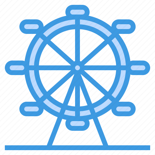 Ferris, wheel, funfair, landmark, big, building icon - Download on Iconfinder
