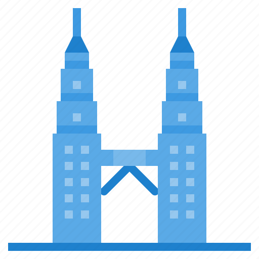 Petronas, twin, tower, malaysia, landmark, monument, asia icon - Download on Iconfinder