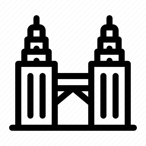 Kuala lumpur, malaysia, landmark, petronas tower, twin tower icon - Download on Iconfinder