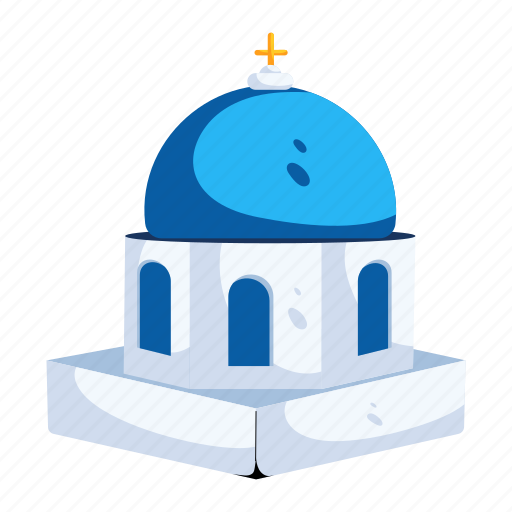 Blue domed church, greece church, historical church, religious building, dome building icon - Download on Iconfinder
