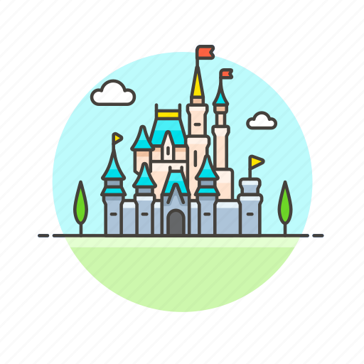 Castle, disney, land, architecture, famous, landmark, monument icon - Download on Iconfinder