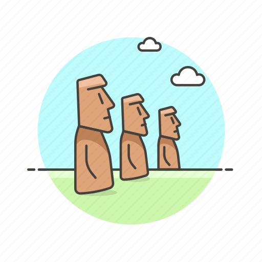 Easter, island, architecture, famous, landmark, monument, moai icon - Download on Iconfinder