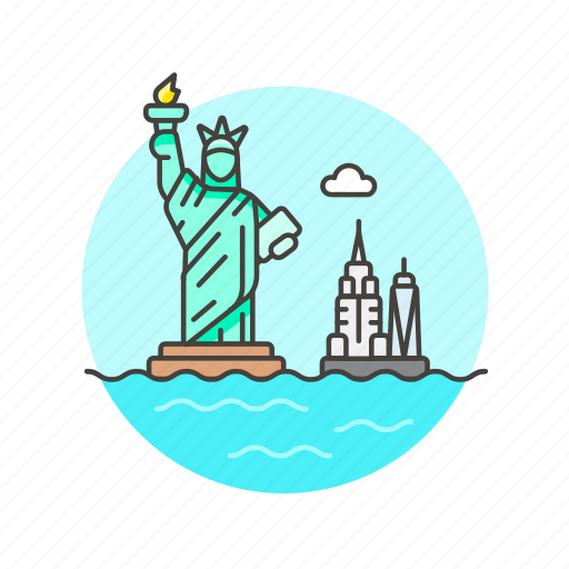 Liberty, monument, architecture, famous, landmark, lady, nyc icon - Download on Iconfinder