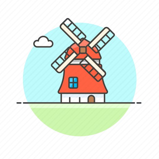 Netherland, windmills, architecture, famous, landmark, monument, holland icon - Download on Iconfinder