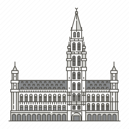 Brussels, famous, hall, landmarks, town, world icon - Download on Iconfinder
