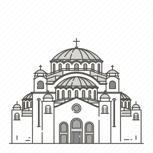 Cathedral, famous, landmarks, of, saint, sava, world icon - Download on Iconfinder