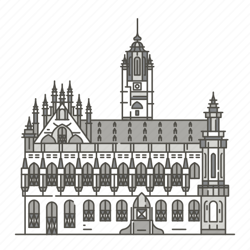 Famous, landmarks, middelburg, stadhuis, world icon - Download on Iconfinder