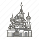 cathedral, famous, landmarks, moscow, sant, vasily, world