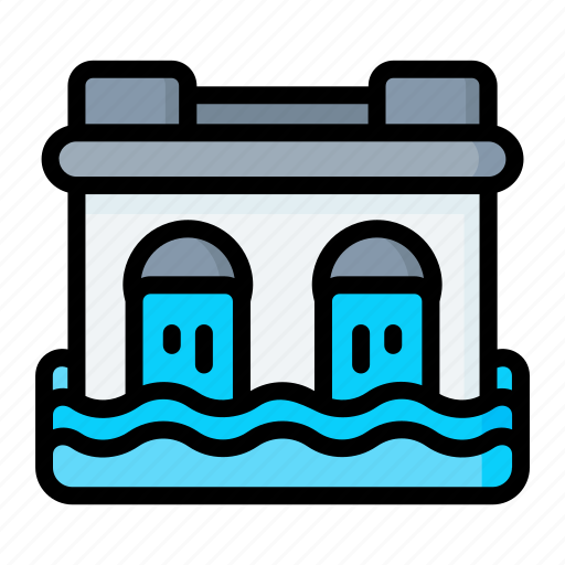 Barrage, dam, embankment, liquid, water icon - Download on Iconfinder