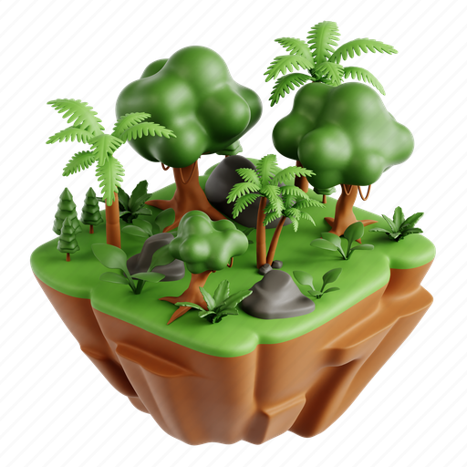 Forest, 3d icon, 3d illustration, 3d render woods, trees, nature, landscape 3D illustration - Download on Iconfinder
