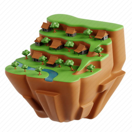 Hill, 3d icon, 3d illustration, 3d render slope, summit, greenery, landscape 3D illustration - Download on Iconfinder