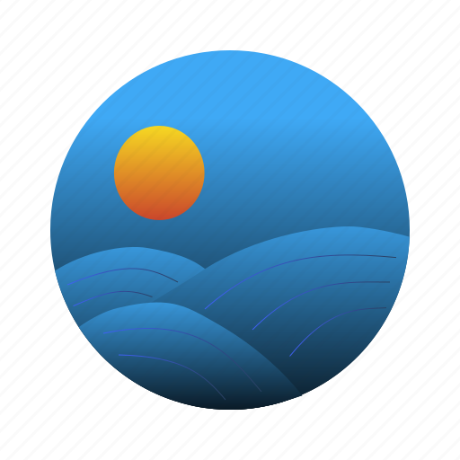 Night, ocean, sea, waves icon - Download on Iconfinder