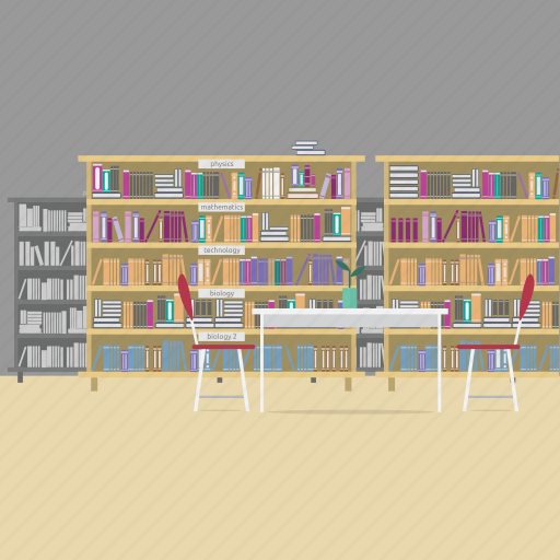 Book, chair, interior, knowledge, learning, library, table icon - Download on Iconfinder