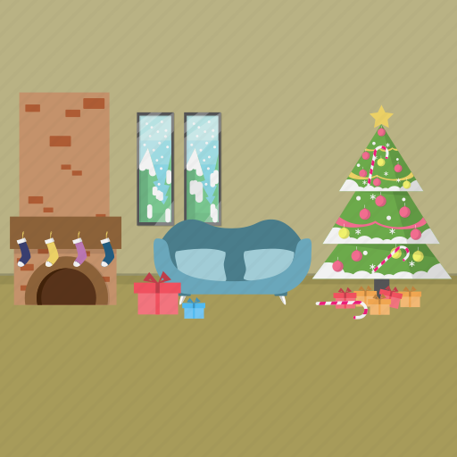 Event, gift, holiday, interior, merry christmas, snow, tree icon - Download on Iconfinder