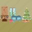 event, gift, holiday, interior, merry christmas, snow, tree 