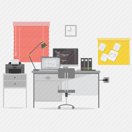 Code, computer, document, interior, printer, programmer, workspace icon - Download on Iconfinder