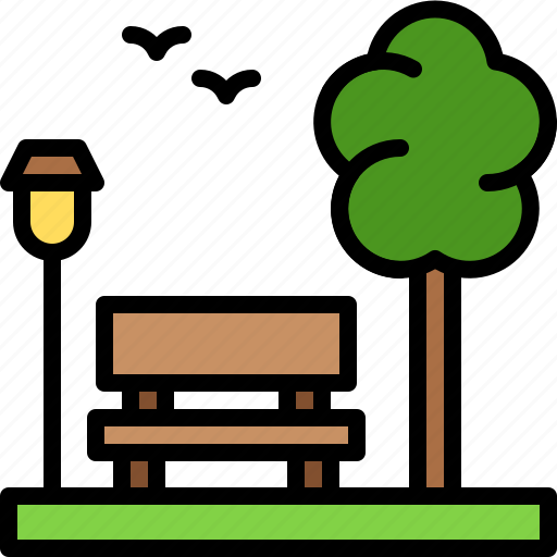 Landscape, land, terrain, park, bench icon - Download on Iconfinder
